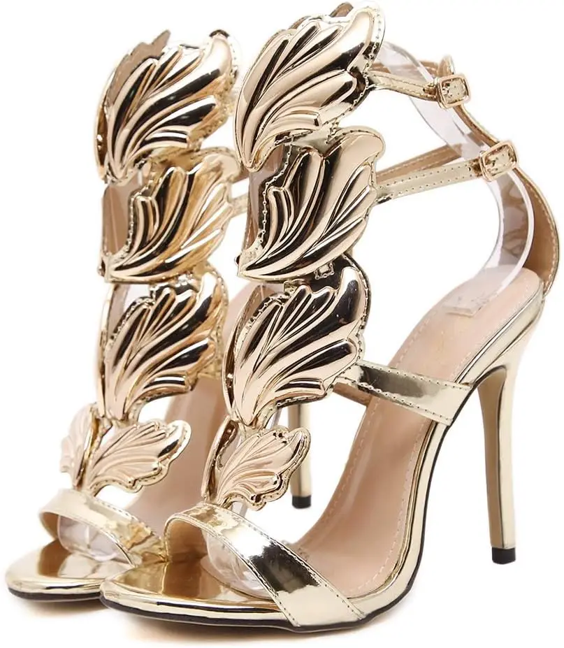 EOFK, sandalias de gladiador para mujer, alas con lazo, tacones finos, correa con hebilla, sandalias de comercio exterior de estilo romano para mujer, tacones altos grandes 42 EOFK, sandalias de gladiador para mujer, alas con lazo, tacones finos, correa con hebilla, sandalias de comercio exterior de estilo romano para mujer, tacones altos grandes 42