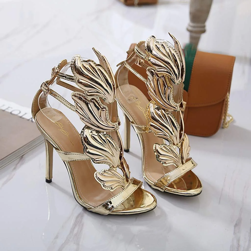 EOFK, sandalias de gladiador para mujer, alas con lazo, tacones finos, correa con hebilla, sandalias de comercio exterior de estilo romano para mujer, tacones altos grandes 42