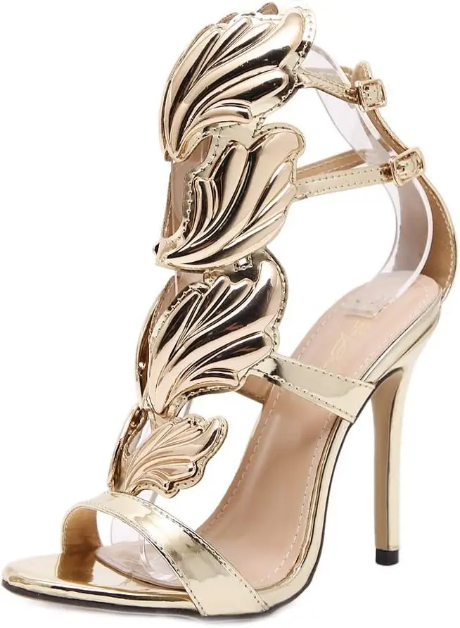 EOFK, sandalias de gladiador para mujer, alas con lazo, tacones finos, correa con hebilla, sandalias de comercio exterior de estilo romano para mujer, tacones altos grandes 42 EOFK, sandalias de gladiador para mujer, alas con lazo, tacones finos, correa con hebilla, sandalias de comercio exterior de estilo romano para mujer, tacones altos grandes 42