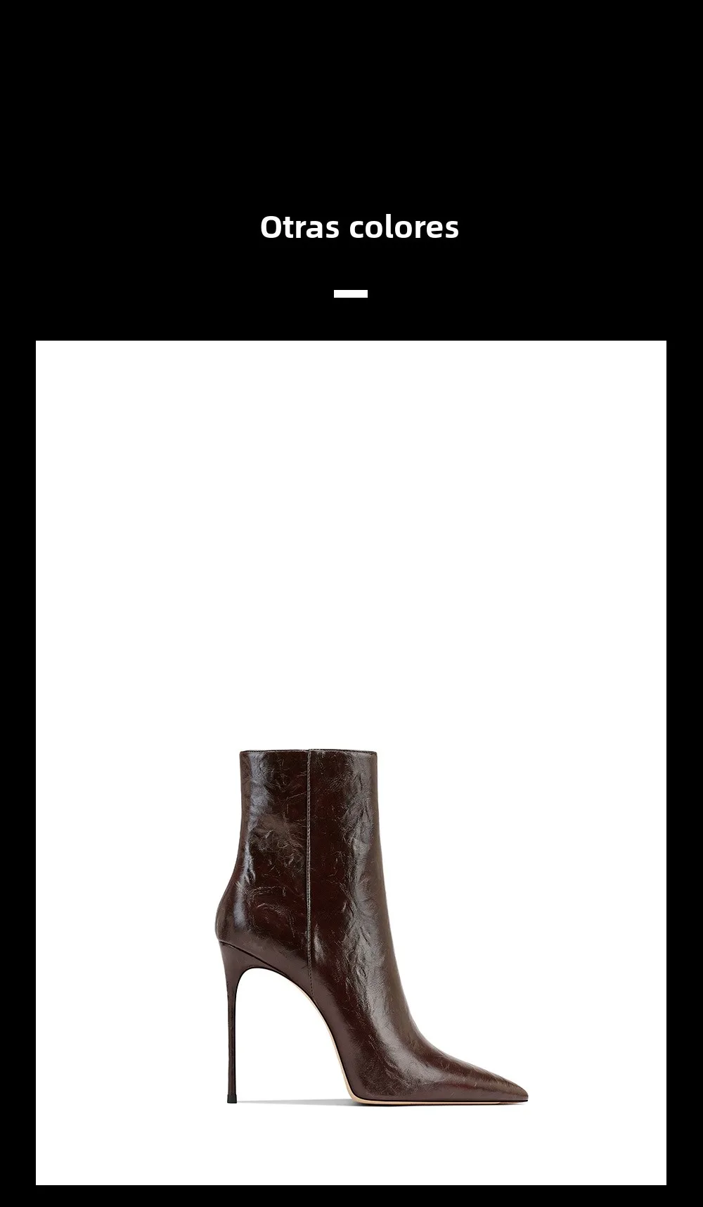 Botines Cortos de Tacón Alto con Punta en Pico Color Marrón, Botas de Moda Versátiles para Mujer, Otoño Invierno, Nueva Llega...