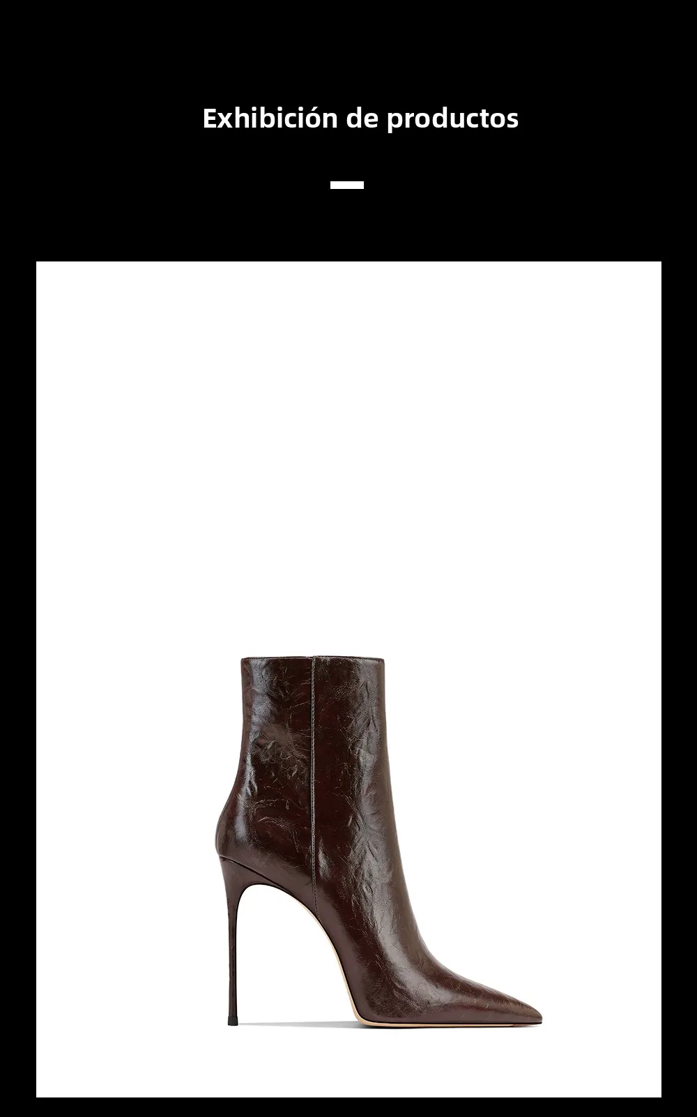 Botines Cortos de Tacón Alto con Punta en Pico Color Marrón, Botas de Moda Versátiles para Mujer, Otoño Invierno, Nueva Llega...
