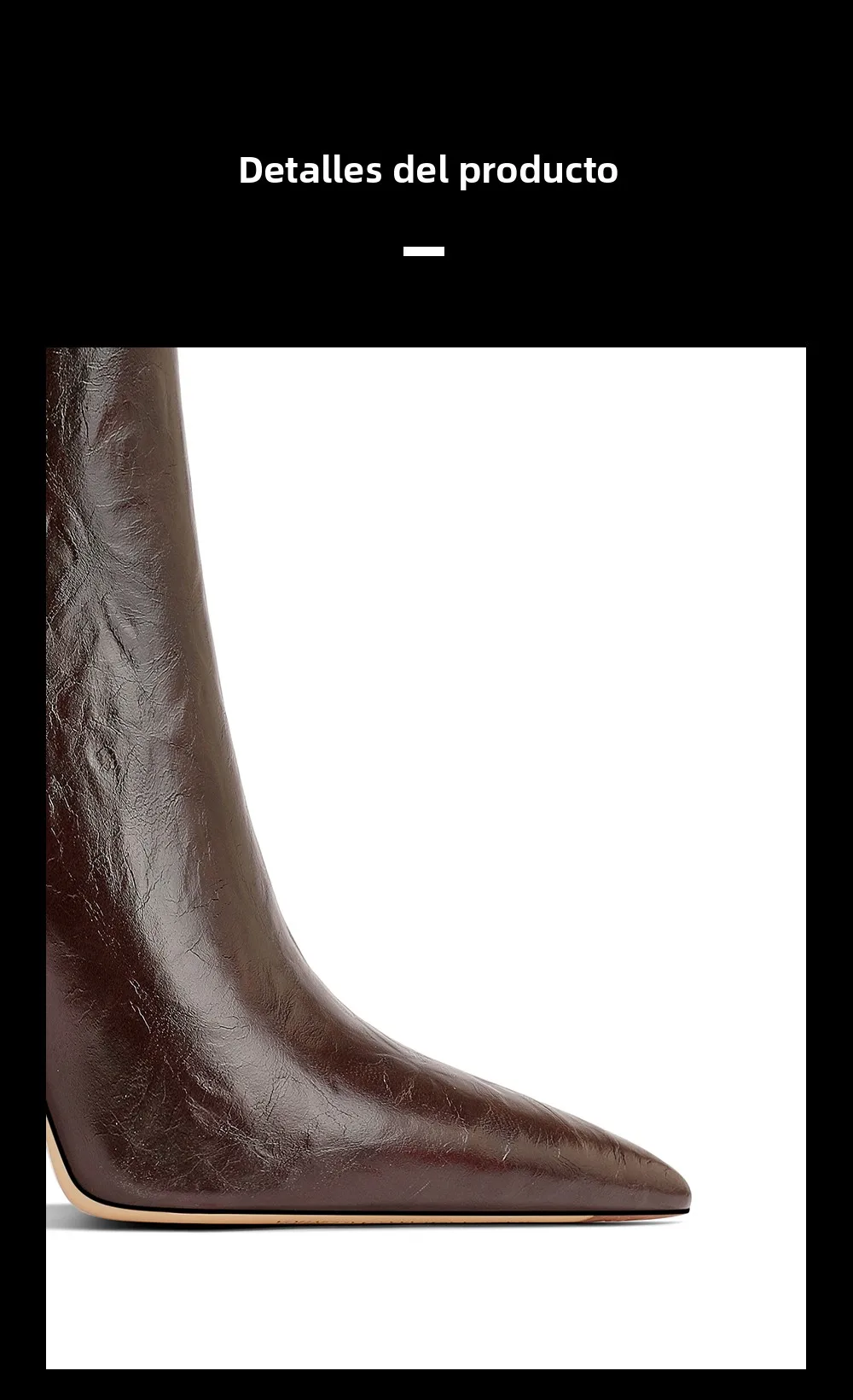 Botines Cortos de Tacón Alto con Punta en Pico Color Marrón, Botas de Moda Versátiles para Mujer, Otoño Invierno, Nueva Llega...
