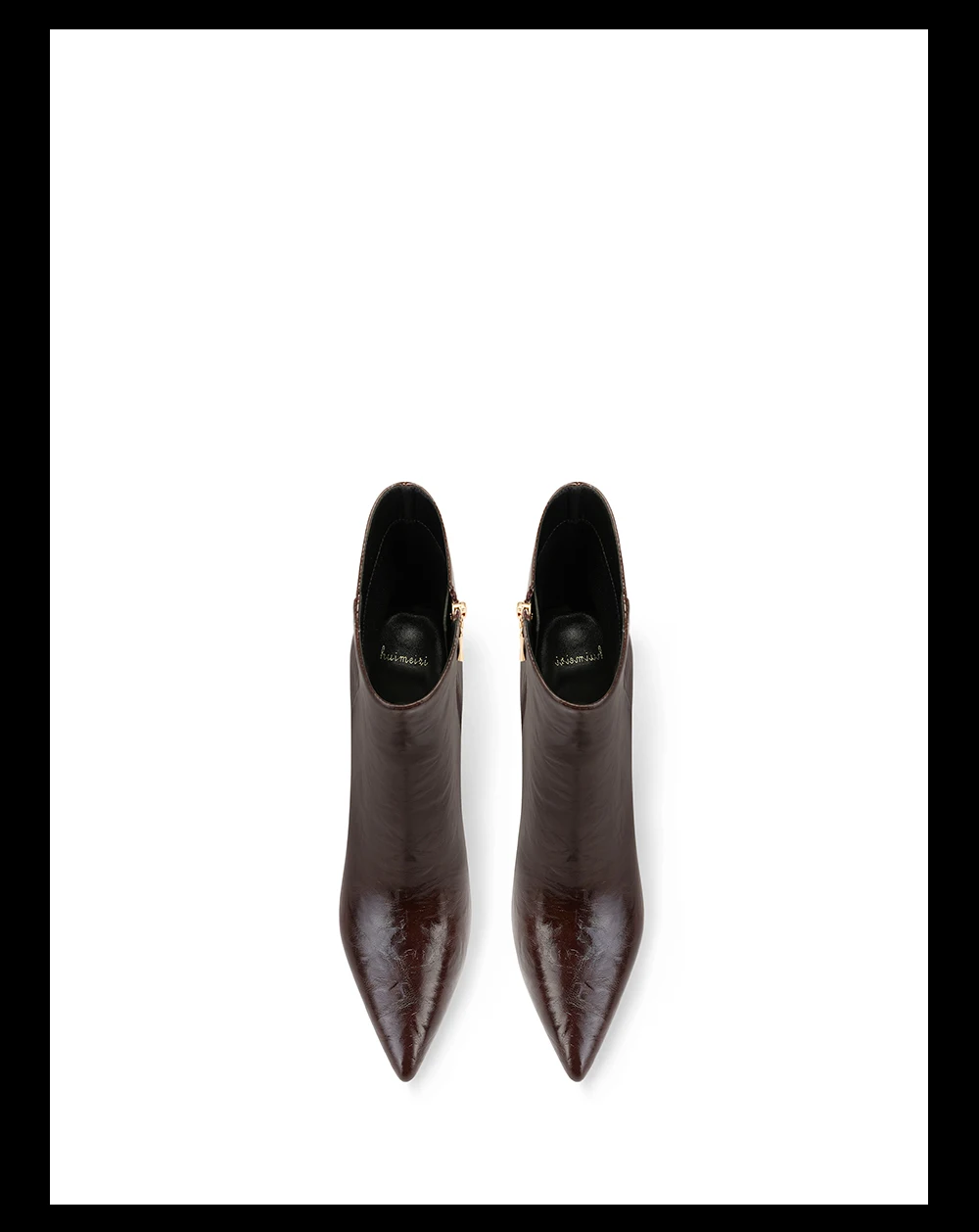 Botines Cortos de Tacón Alto con Punta en Pico Color Marrón, Botas de Moda Versátiles para Mujer, Otoño Invierno, Nueva Llega...