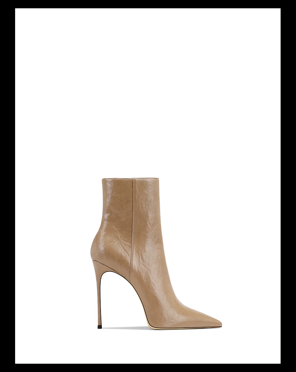 Botines Cortos de Tacón Alto con Punta en Pico Color Marrón, Botas de Moda Versátiles para Mujer, Otoño Invierno, Nueva Llega...