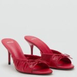Sandalias de mujer Mango 2025: Novedad de otoño, casuales, de tacón fino, versátiles, con punta abierta, lazo de mariposa, pa...