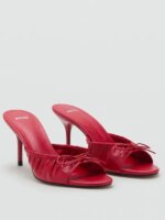 Sandalias de mujer Mango 2025: Novedad de otoño, casuales, de tacón fino, versátiles, con punta abierta, lazo de mariposa, pa...