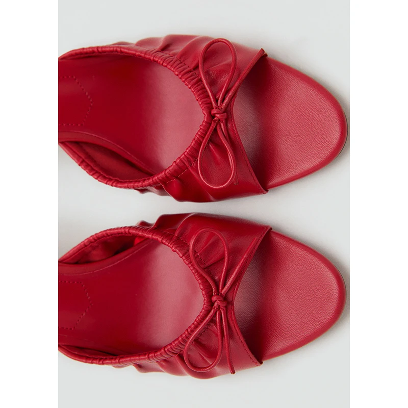 Sandalias de mujer Mango 2025: Novedad de otoño, casuales, de tacón fino, versátiles, con punta abierta, lazo de mariposa, pa...