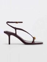 Sandalias de Moda para Mujer ZAKQ2024, Tacones Altos con Decoración Metálica, Corte Bajo, Estilo Slip-On, Zapatos de Verano, ... - Imagen 5