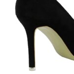 BIGTREE-zapatos de tacón alto y fino para mujer, calzado aterciopelado con punta estrecha y hebilla de cristal de Metal, 9cm, para primavera y otoño - Imagen 6