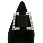 BIGTREE-zapatos de tacón alto y fino para mujer, calzado aterciopelado con punta estrecha y hebilla de cristal de Metal, 9cm, para primavera y otoño - Imagen 5