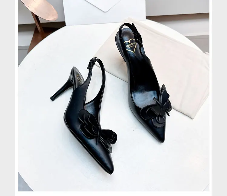 Sandalias de mujer con mariposas adornadas, sandalias de gladiador de lujo de verano para mujer, tacones finos, zapatos de mujer con talón descubierto de diseñador de marca