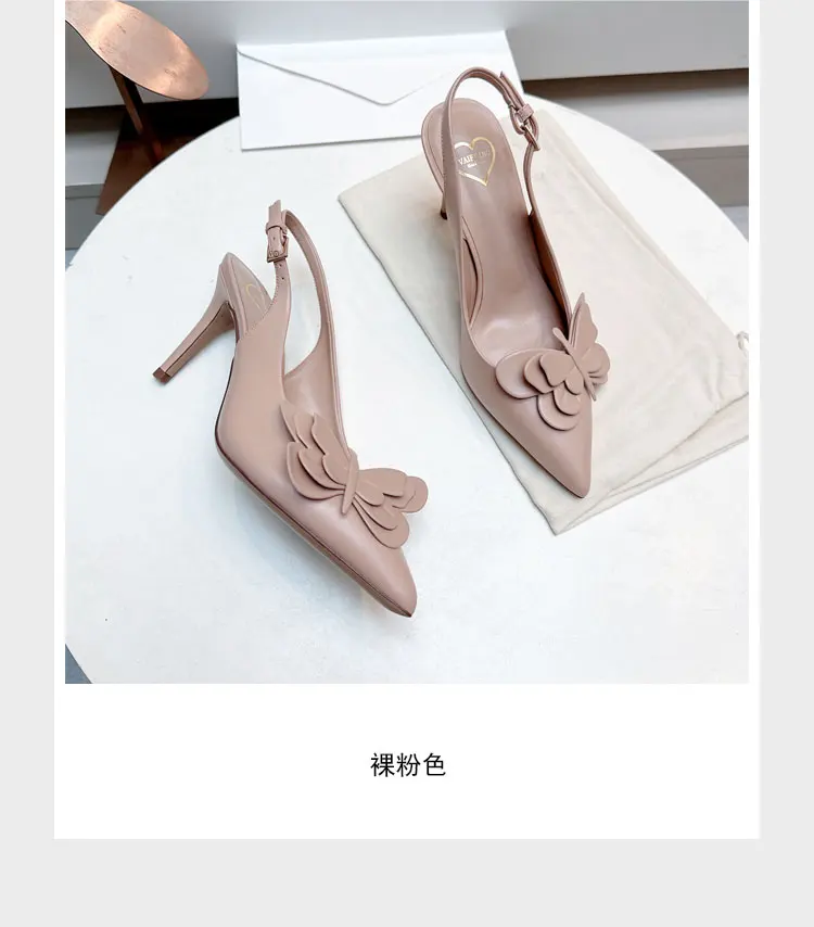 Sandalias de mujer con mariposas adornadas, sandalias de gladiador de lujo de verano para mujer, tacones finos, zapatos de mujer con talón descubierto de diseñador de marca