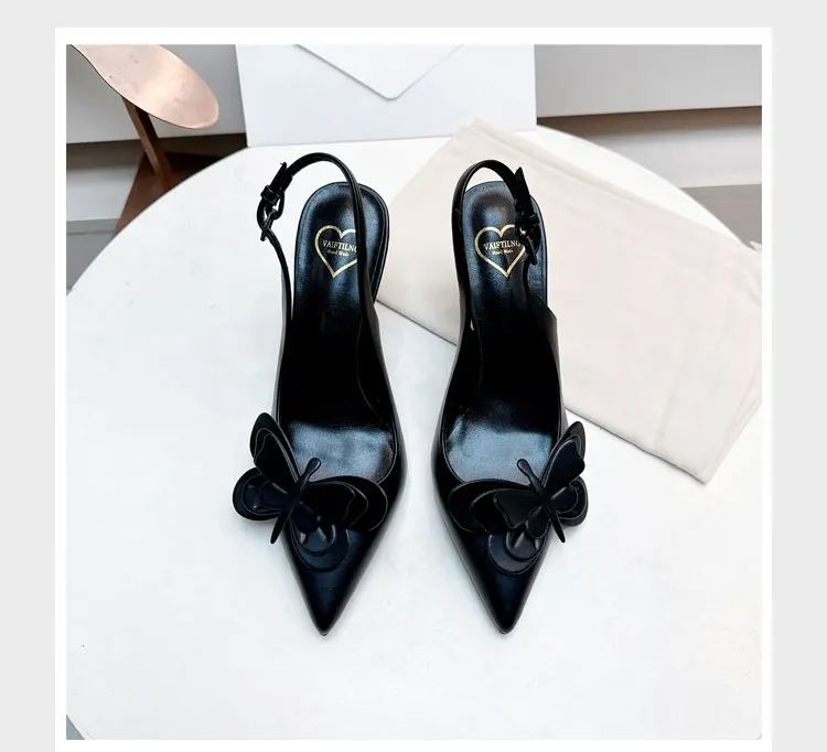 Sandalias de mujer con mariposas adornadas, sandalias de gladiador de lujo de verano para mujer, tacones finos, zapatos de mujer con talón descubierto de diseñador de marca