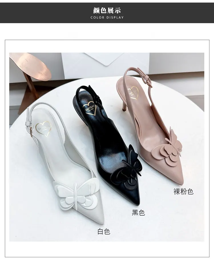 Sandalias de mujer con mariposas adornadas, sandalias de gladiador de lujo de verano para mujer, tacones finos, zapatos de mujer con talón descubierto de diseñador de marca