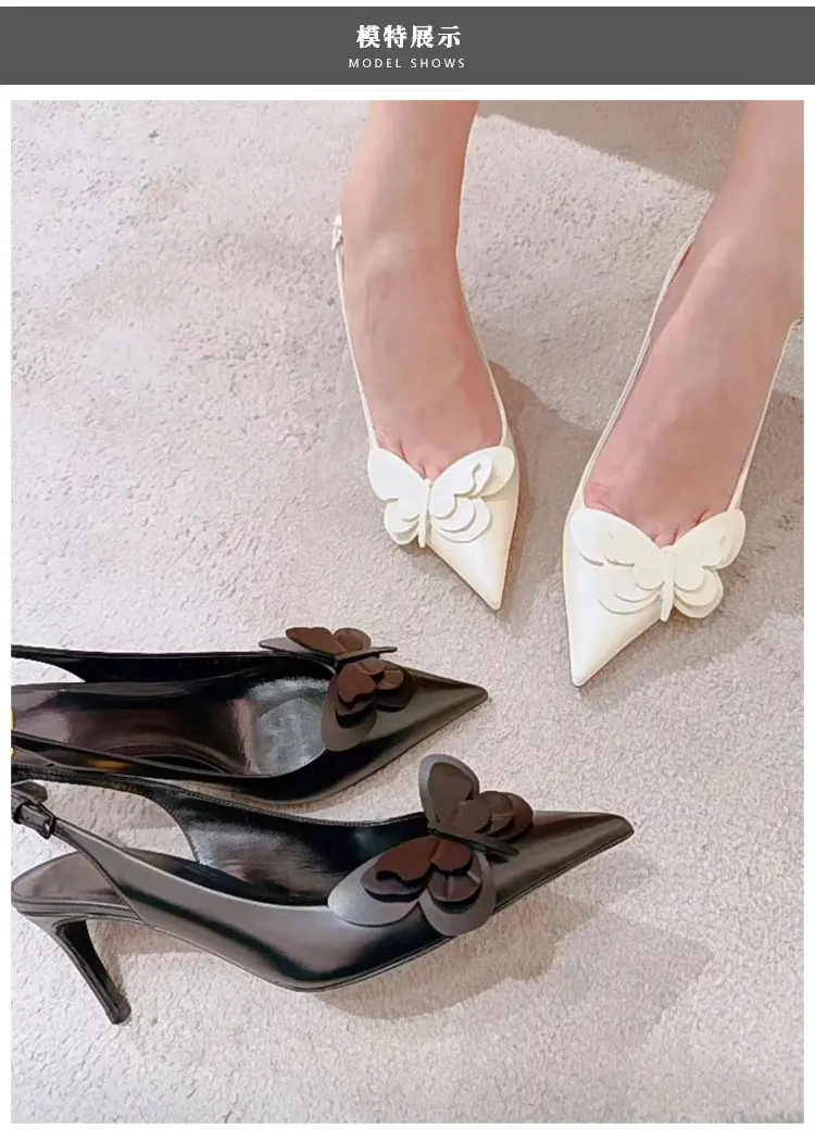 Sandalias de mujer con mariposas adornadas, sandalias de gladiador de lujo de verano para mujer, tacones finos, zapatos de mujer con talón descubierto de diseñador de marca