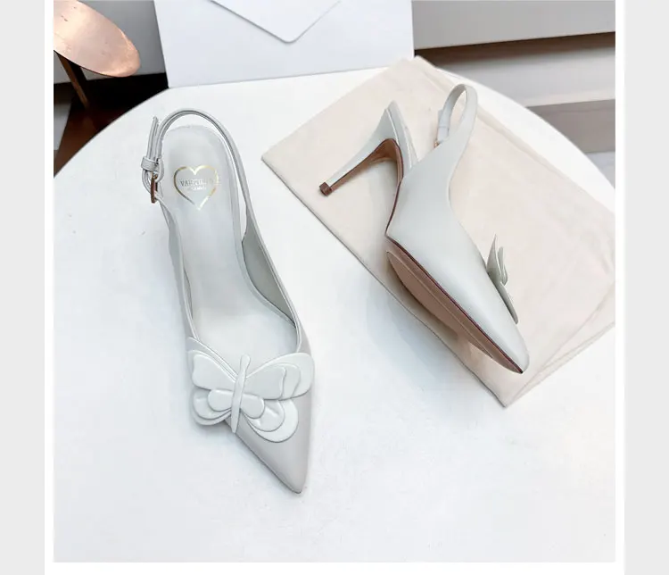 Sandalias de mujer con mariposas adornadas, sandalias de gladiador de lujo de verano para mujer, tacones finos, zapatos de mujer con talón descubierto de diseñador de marca
