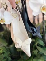 Sandalias de mujer con mariposas adornadas, sandalias de gladiador de lujo de verano para mujer, tacones finos, zapatos de mujer con talón descubierto de diseñador de marca - Imagen 3