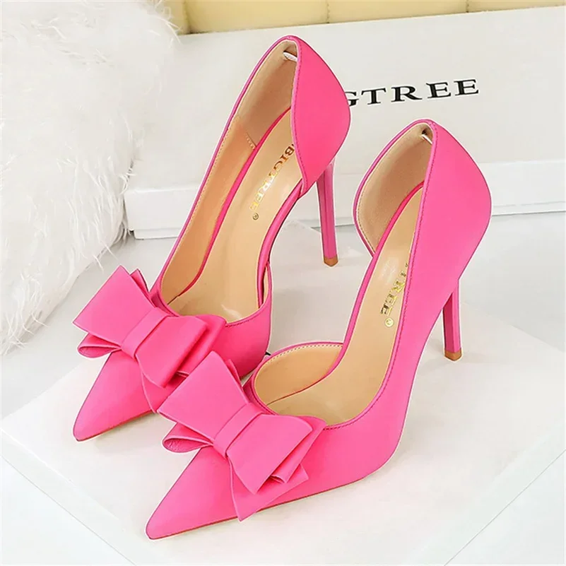 Zapatos de tacón alto de 2024 cm para mujer, calzado de satén de seda con agujeros laterales, color morado y verde, estilo Kawaii, para fiesta de graduación, 10,5