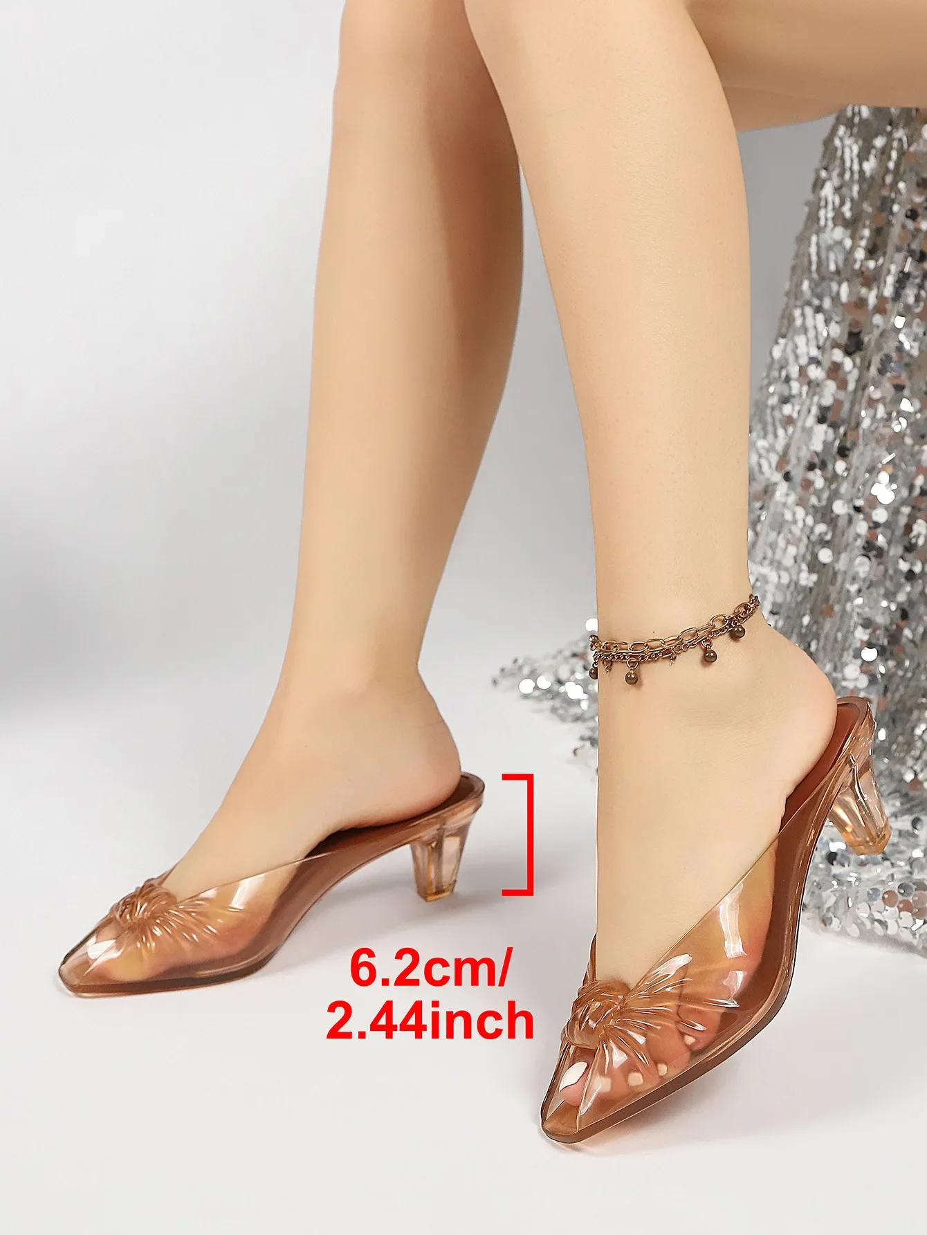 Sandalias de tacón bajo transparentes de gelatina para mujer 2026, con punta abierta, impermeables, sin cordones, estilo casual de verano