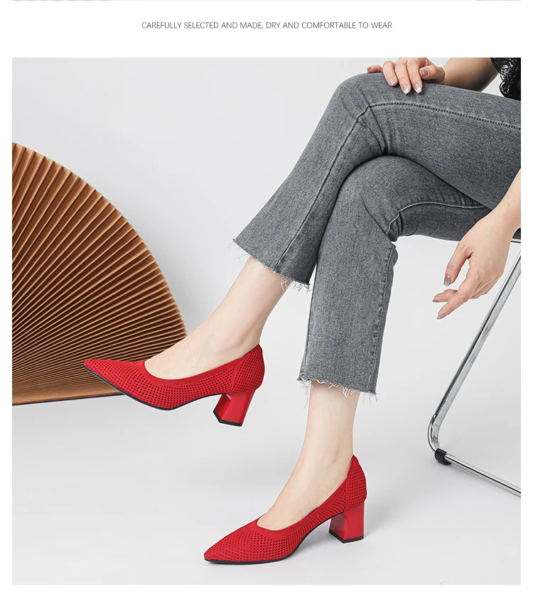 Zapatos de Tacón Alto para Mujer, Primavera-Otoño 2026, Nuevos, Tejidos Suaves, Transpirables y Cómodos