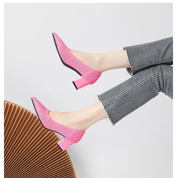 Zapatos de Tacón Alto para Mujer, Primavera-Otoño 2026, Nuevos, Tejidos Suaves, Transpirables y Cómodos