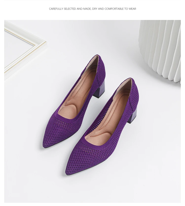 Zapatos de Tacón Alto para Mujer, Primavera-Otoño 2026, Nuevos, Tejidos Suaves, Transpirables y Cómodos