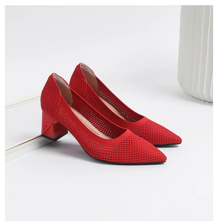 Zapatos de Tacón Alto para Mujer, Primavera-Otoño 2026, Nuevos, Tejidos Suaves, Transpirables y Cómodos