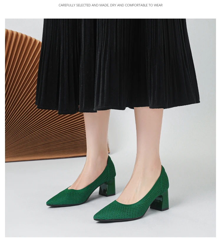 Zapatos de Tacón Alto para Mujer, Primavera-Otoño 2026, Nuevos, Tejidos Suaves, Transpirables y Cómodos