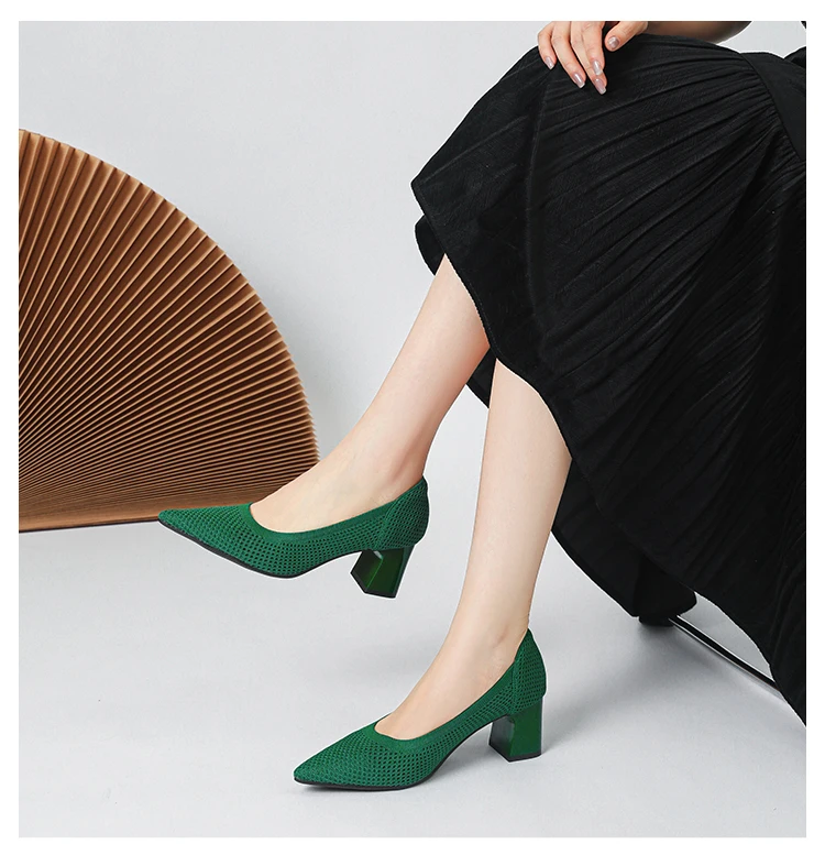 Zapatos de Tacón Alto para Mujer, Primavera-Otoño 2026, Nuevos, Tejidos Suaves, Transpirables y Cómodos