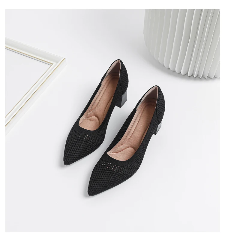 Zapatos de Tacón Alto para Mujer, Primavera-Otoño 2026, Nuevos, Tejidos Suaves, Transpirables y Cómodos