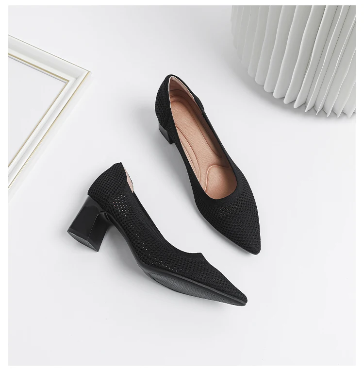 Zapatos de Tacón Alto para Mujer, Primavera-Otoño 2026, Nuevos, Tejidos Suaves, Transpirables y Cómodos