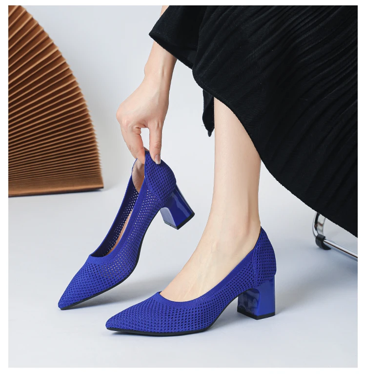 Zapatos de Tacón Alto para Mujer, Primavera-Otoño 2026, Nuevos, Tejidos Suaves, Transpirables y Cómodos