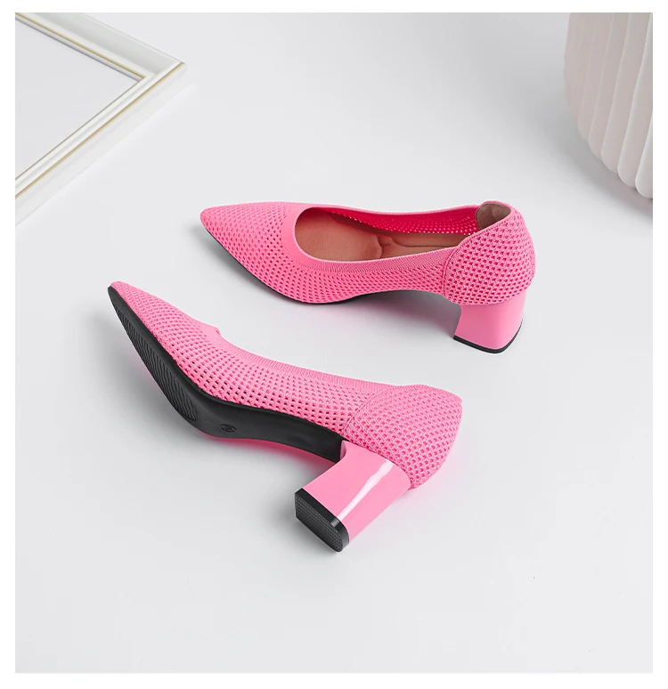 Zapatos de Tacón Alto para Mujer, Primavera-Otoño 2026, Nuevos, Tejidos Suaves, Transpirables y Cómodos