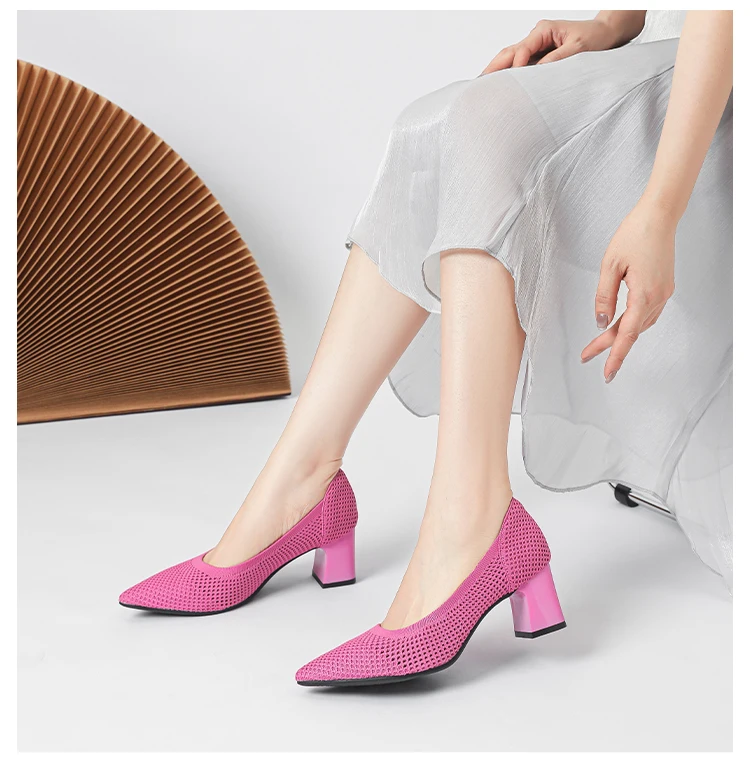 Zapatos de Tacón Alto para Mujer, Primavera-Otoño 2026, Nuevos, Tejidos Suaves, Transpirables y Cómodos