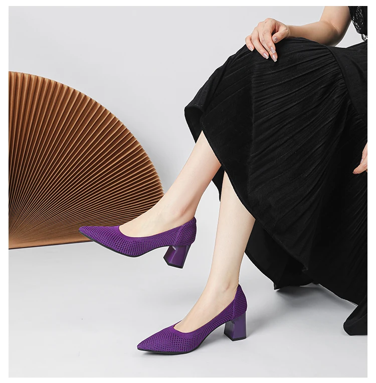 Zapatos de Tacón Alto para Mujer, Primavera-Otoño 2026, Nuevos, Tejidos Suaves, Transpirables y Cómodos