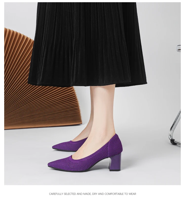 Zapatos de Tacón Alto para Mujer, Primavera-Otoño 2026, Nuevos, Tejidos Suaves, Transpirables y Cómodos