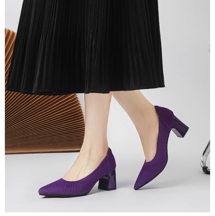 Zapatos de Tacón Alto para Mujer, Primavera-Otoño 2026, Nuevos, Tejidos Suaves, Transpirables y Cómodos
