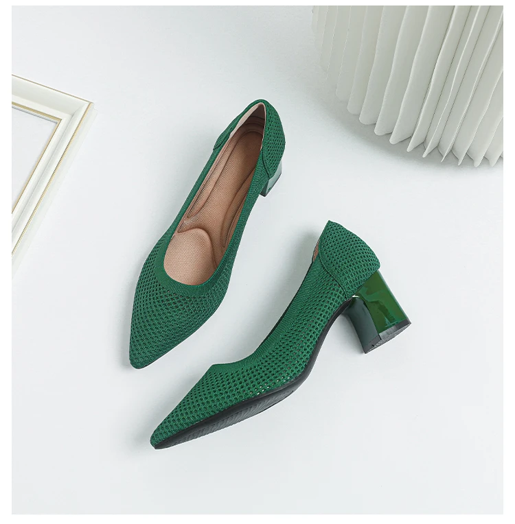Zapatos de Tacón Alto para Mujer, Primavera-Otoño 2026, Nuevos, Tejidos Suaves, Transpirables y Cómodos