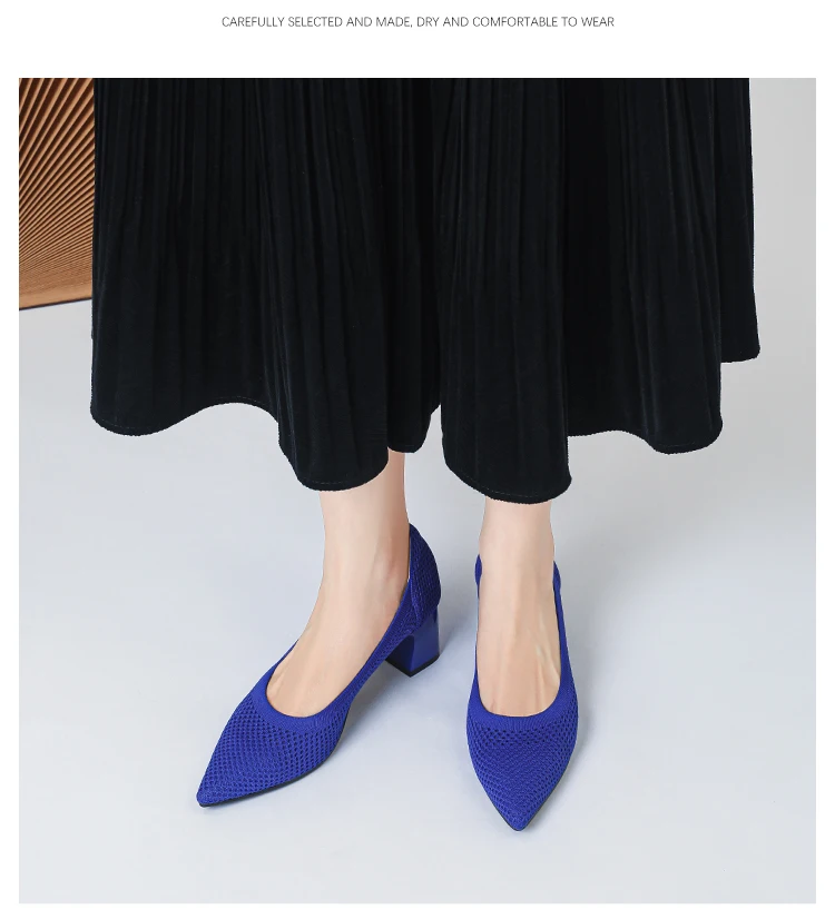 Zapatos de Tacón Alto para Mujer, Primavera-Otoño 2026, Nuevos, Tejidos Suaves, Transpirables y Cómodos