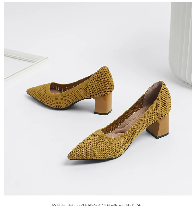 Zapatos de Tacón Alto para Mujer, Primavera-Otoño 2026, Nuevos, Tejidos Suaves, Transpirables y Cómodos