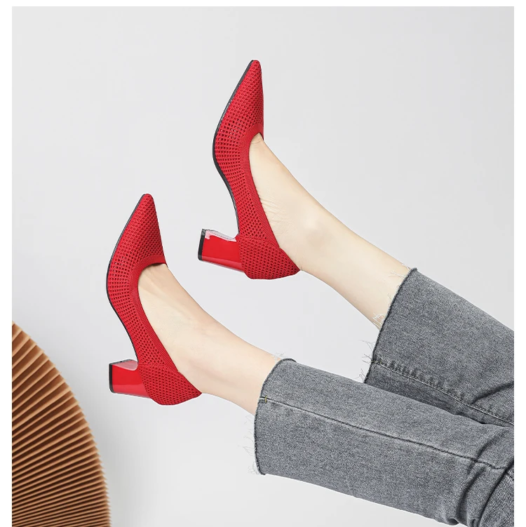 Zapatos de Tacón Alto para Mujer, Primavera-Otoño 2026, Nuevos, Tejidos Suaves, Transpirables y Cómodos