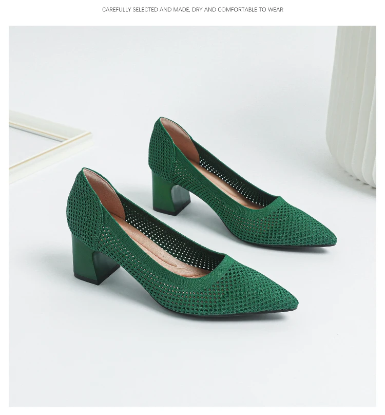 Zapatos de Tacón Alto para Mujer, Primavera-Otoño 2026, Nuevos, Tejidos Suaves, Transpirables y Cómodos