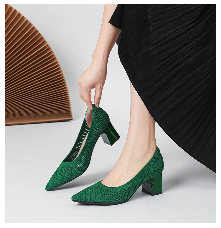 Zapatos de Tacón Alto para Mujer, Primavera-Otoño 2026, Nuevos, Tejidos Suaves, Transpirables y Cómodos