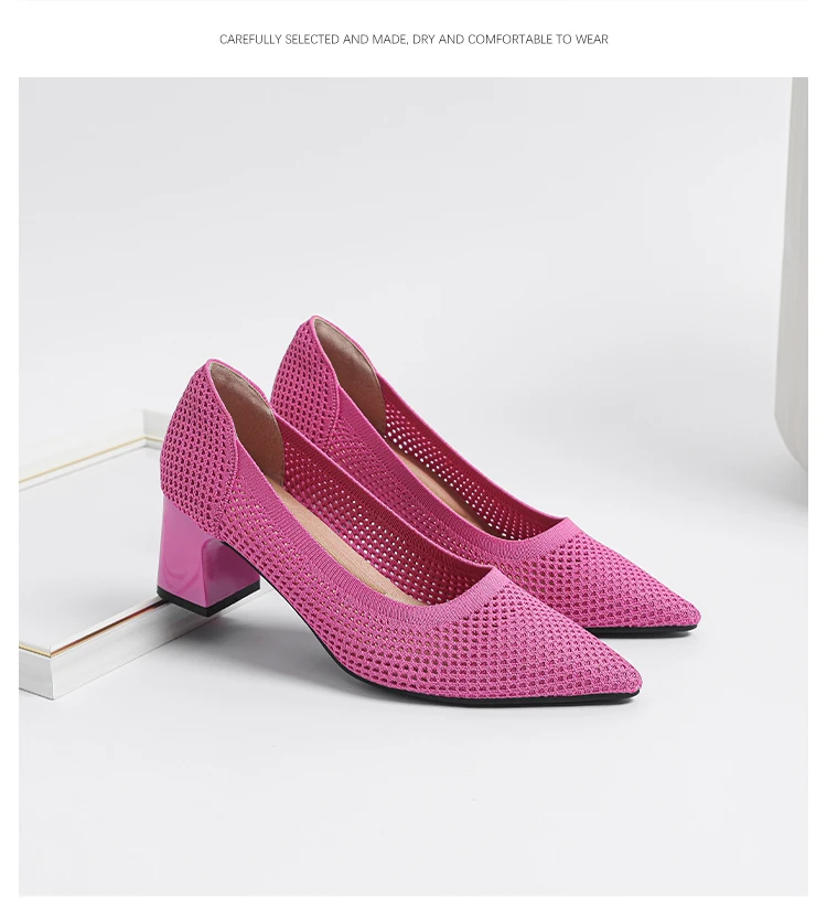 Zapatos de Tacón Alto para Mujer, Primavera-Otoño 2026, Nuevos, Tejidos Suaves, Transpirables y Cómodos