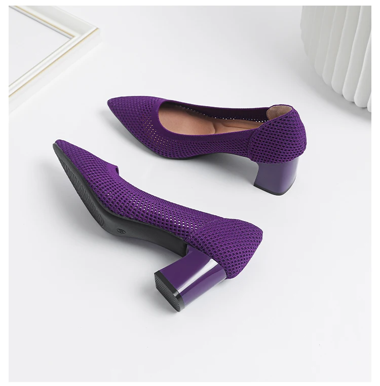 Zapatos de Tacón Alto para Mujer, Primavera-Otoño 2026, Nuevos, Tejidos Suaves, Transpirables y Cómodos