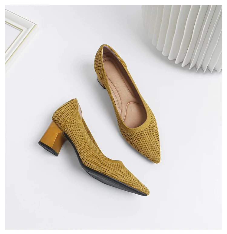 Zapatos de Tacón Alto para Mujer, Primavera-Otoño 2026, Nuevos, Tejidos Suaves, Transpirables y Cómodos