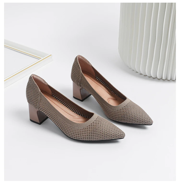 Zapatos de Tacón Alto para Mujer, Primavera-Otoño 2026, Nuevos, Tejidos Suaves, Transpirables y Cómodos