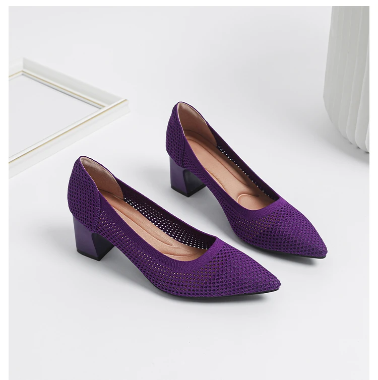 Zapatos de Tacón Alto para Mujer, Primavera-Otoño 2026, Nuevos, Tejidos Suaves, Transpirables y Cómodos