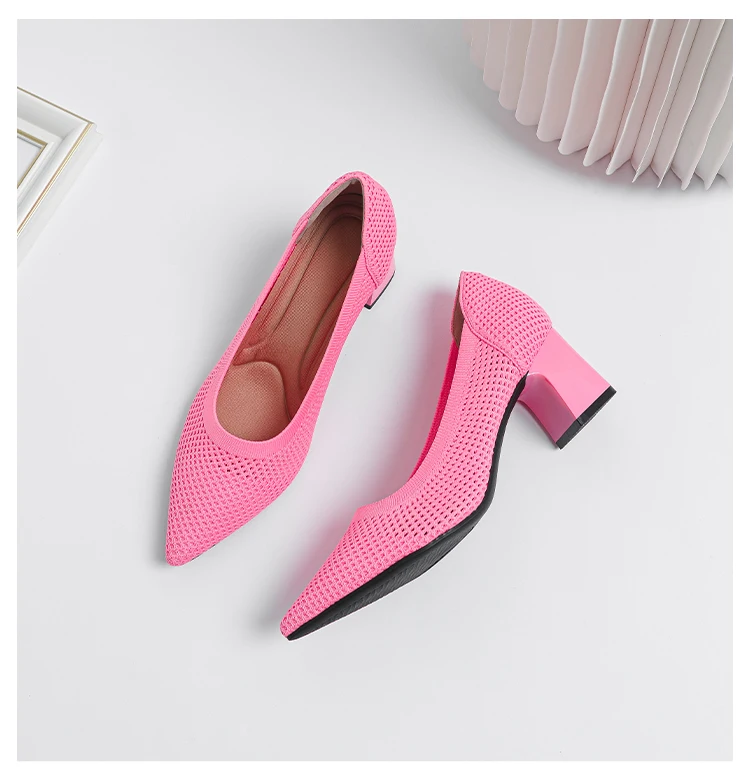 Zapatos de Tacón Alto para Mujer, Primavera-Otoño 2026, Nuevos, Tejidos Suaves, Transpirables y Cómodos
