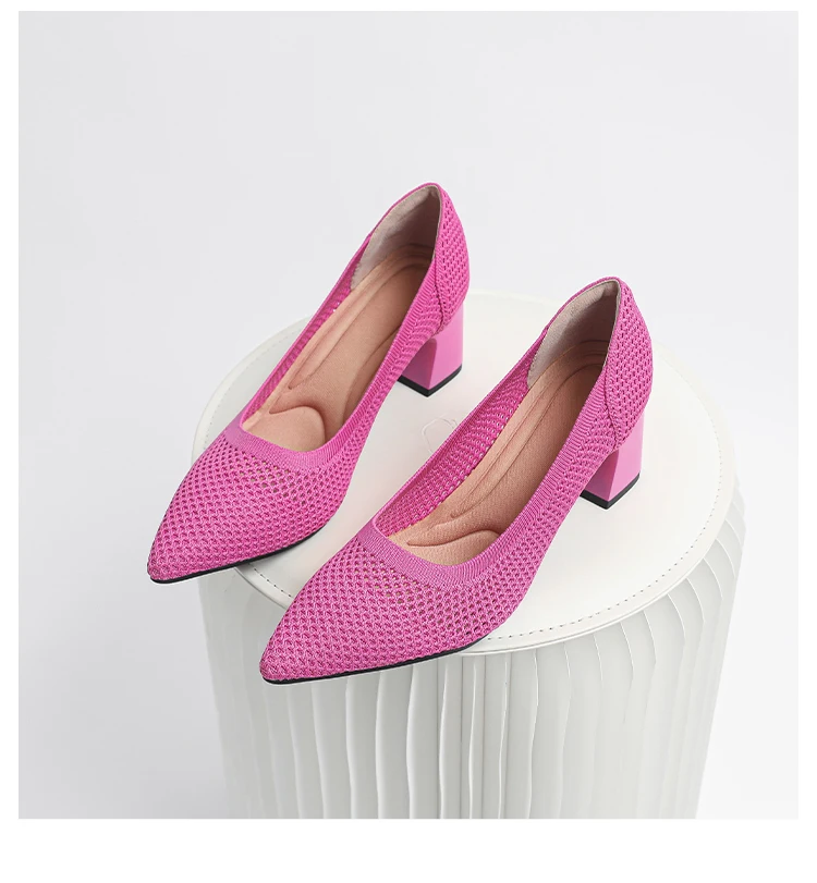 Zapatos de Tacón Alto para Mujer, Primavera-Otoño 2026, Nuevos, Tejidos Suaves, Transpirables y Cómodos